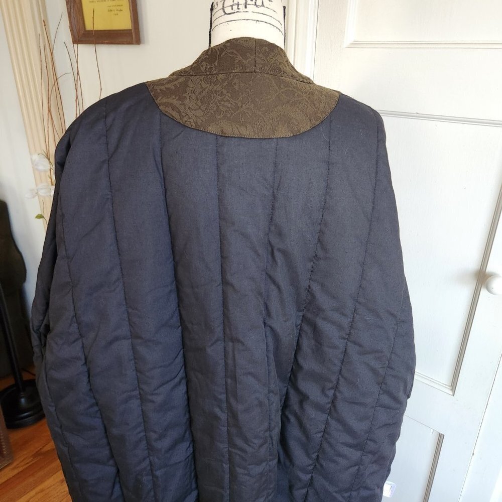 Vintage Oriental Heavily Quilted Embroidered Coat Sz L - Picture 11 of 13